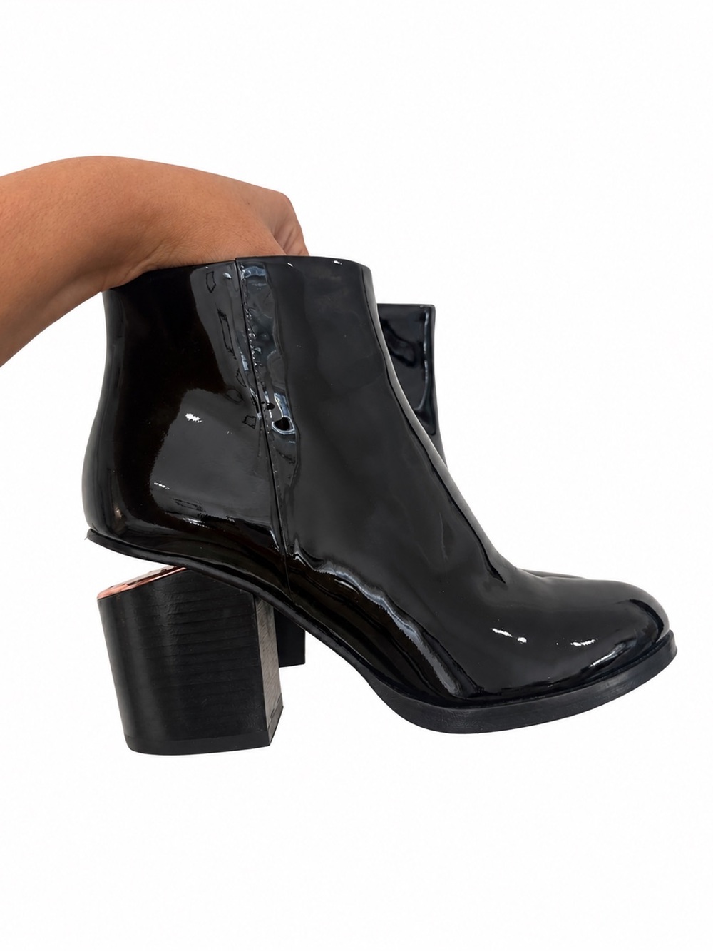 Alexander Wang Patent Block Heel Ankle Boots - Women